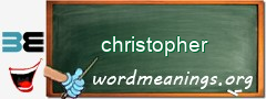 WordMeaning blackboard for christopher